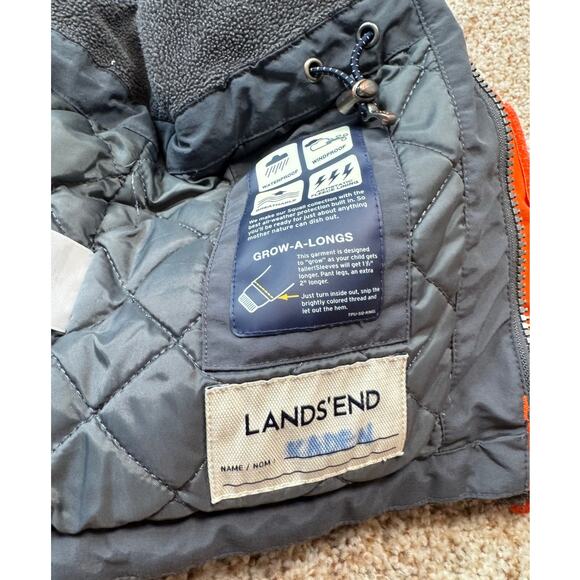 LAND'S END BOYS Winter Coat/Jacket; SIZE 3T; GRAY & ORANGE - Picture 10 of 15